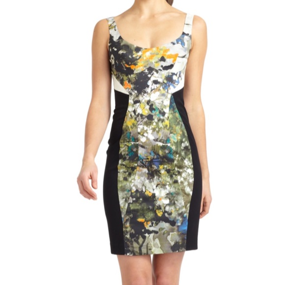 Black Halo Dresses & Skirts - black halo levi sheath dress in claude monet/black